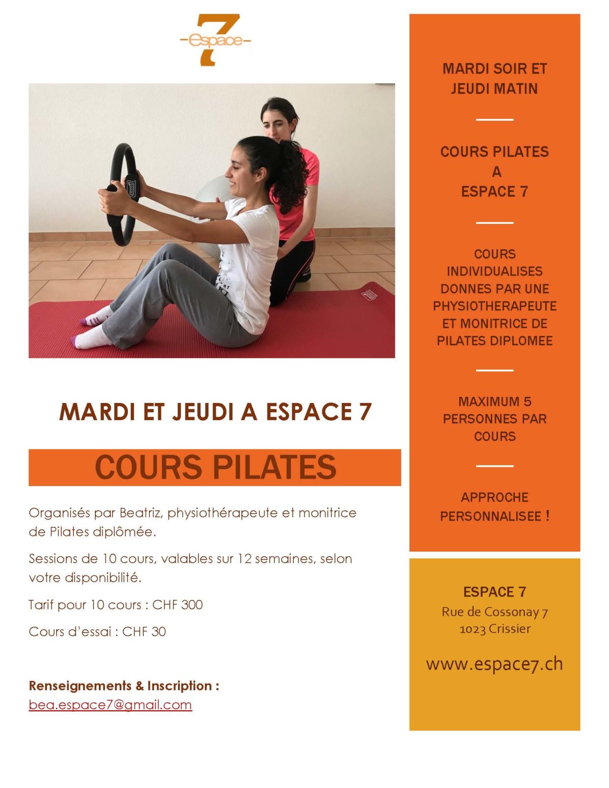 Cours de Pilates