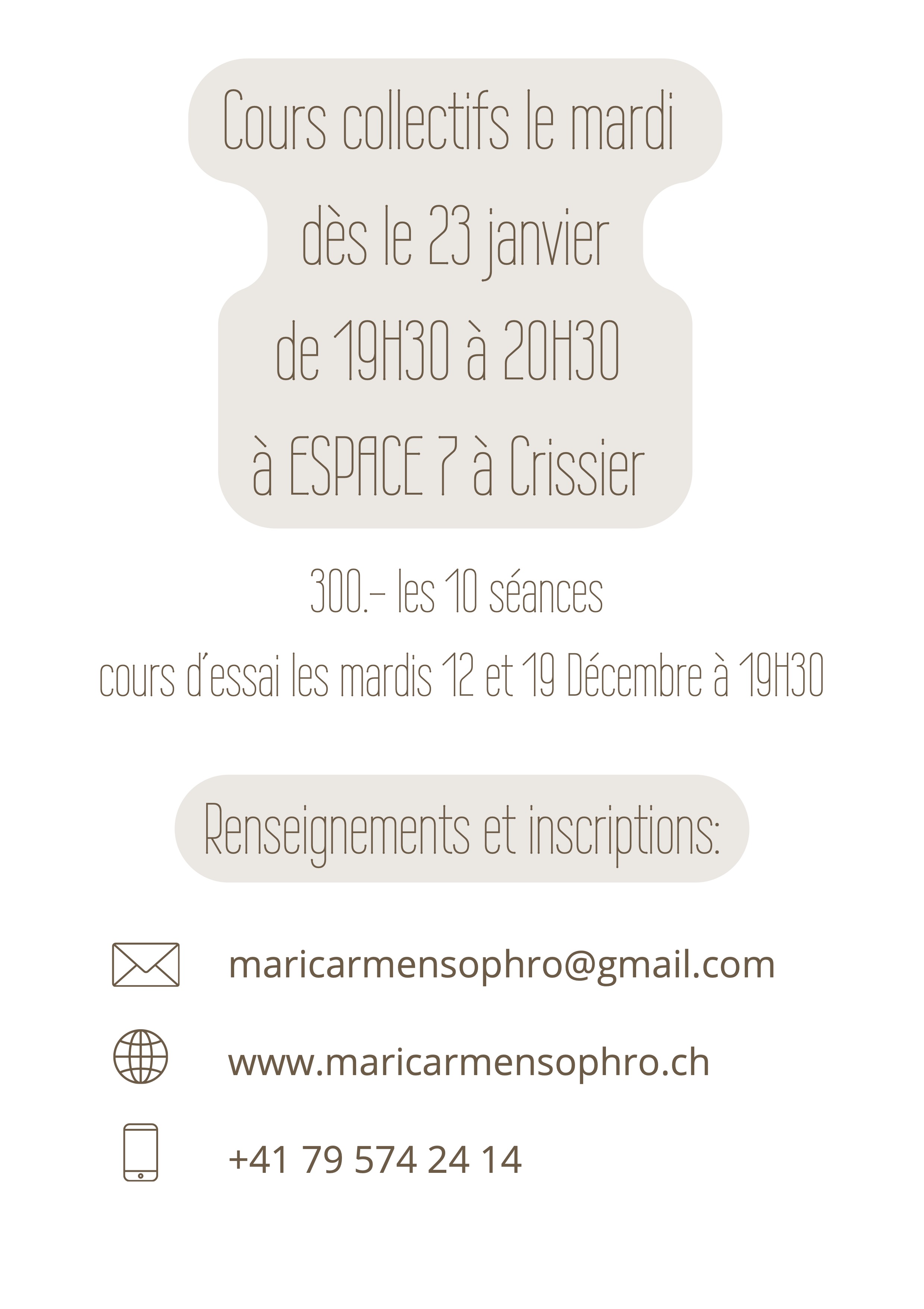 Cours collectifs - sophrologie