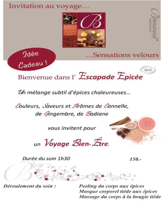 Soins du corps et détente Espace 7 Bons cadeaux